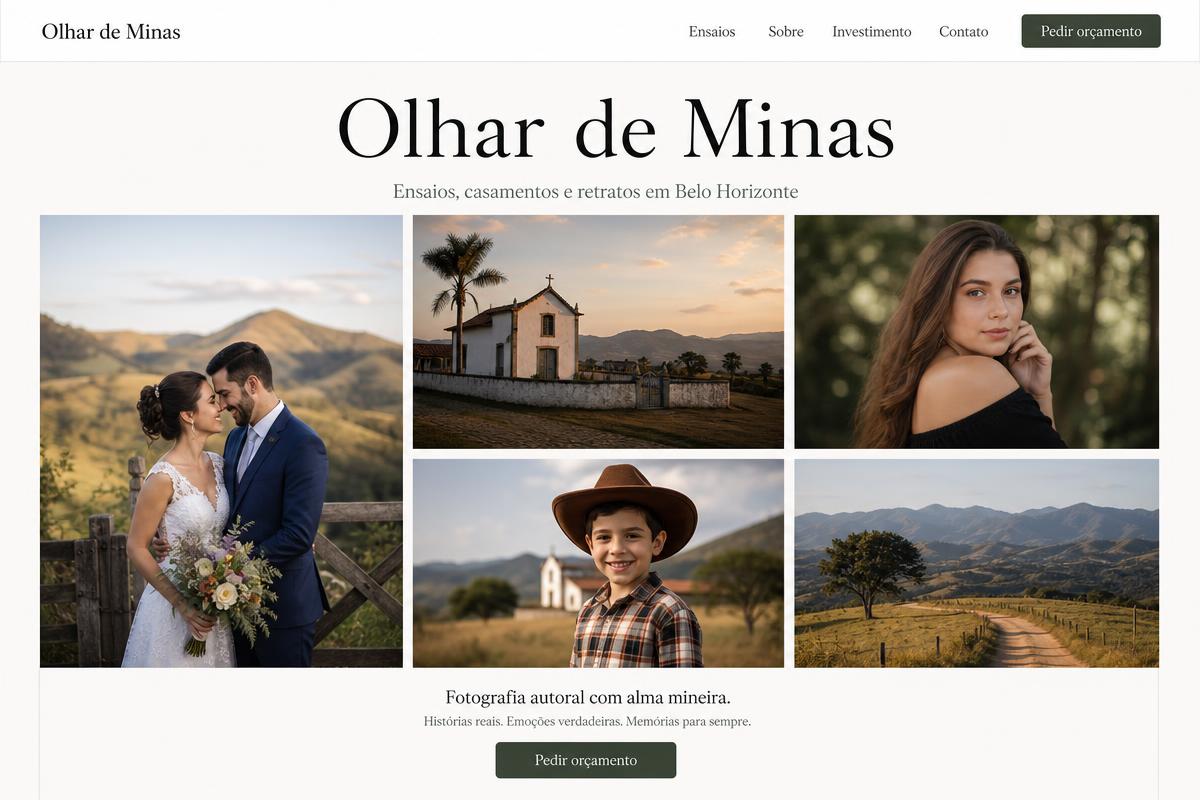 Template Olhar de Minas para Portfólio