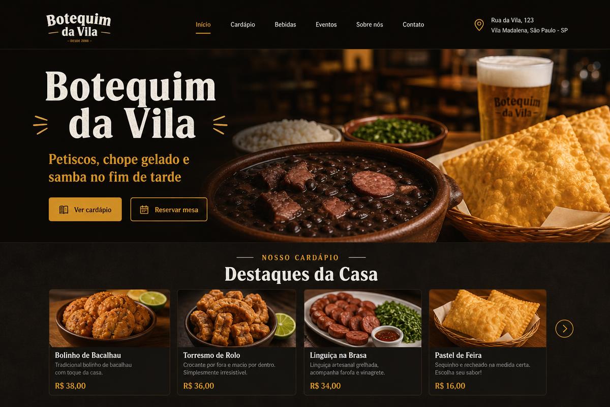 Template Botequim da Vila para Gastronomia
